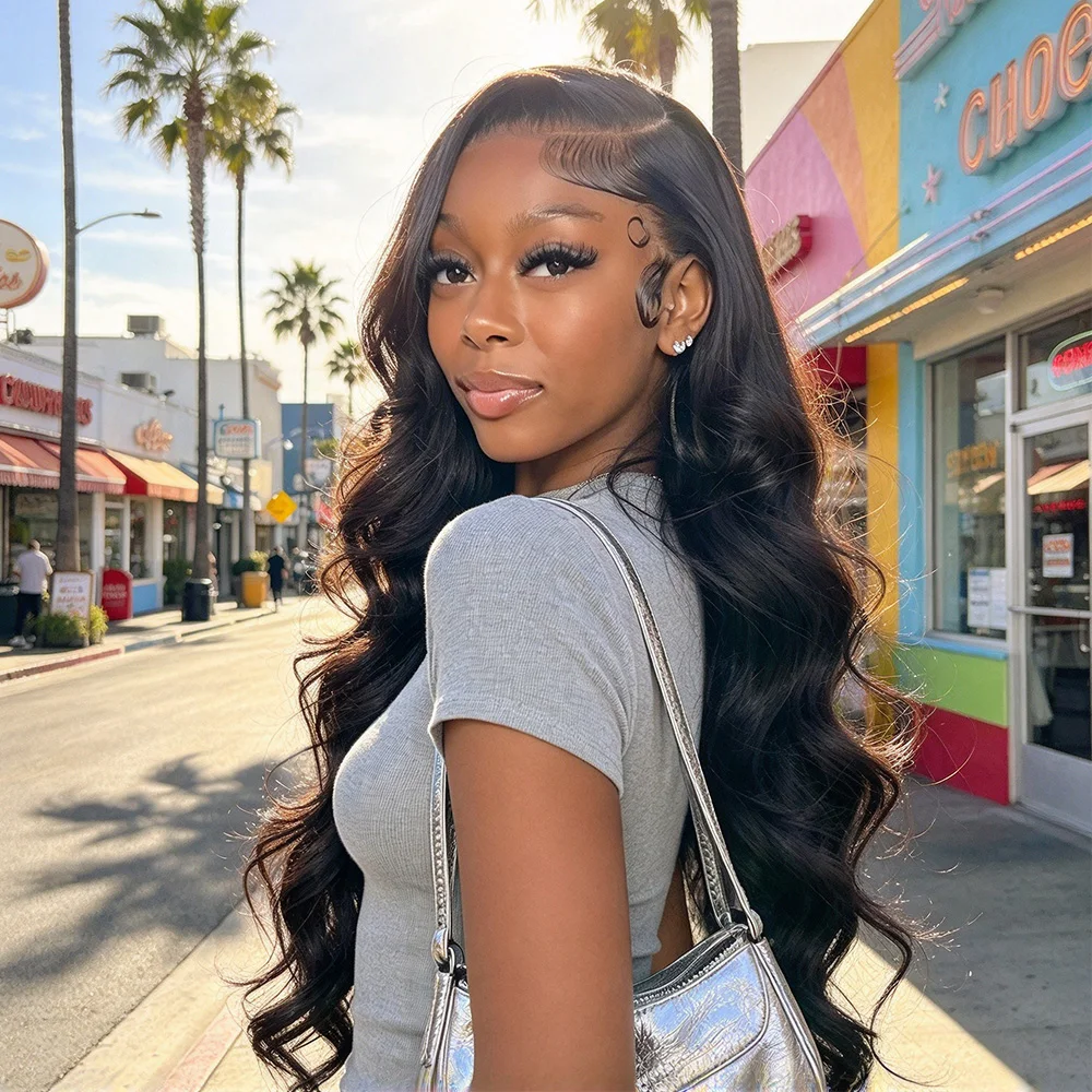 40 46 Inch Body Wave 360 Full Lace Frontal Wig Human Hair 200 Density 13x4 13x6 HD Transparent Lace Front Brazilian Pre Plucked Wigs For Women