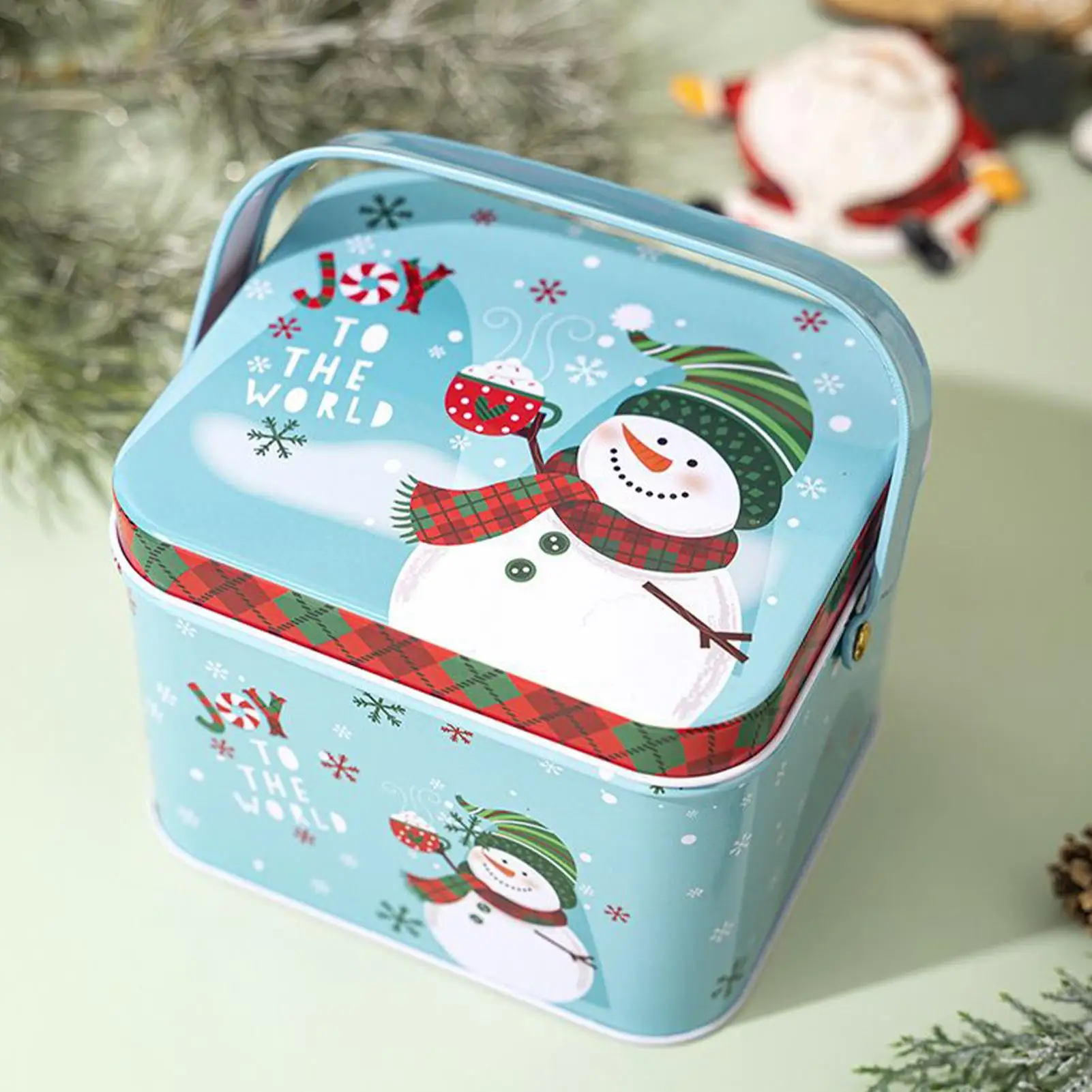 Christmas Cookie Tins 6-Piece Metal With Handle Empty Candy Storage Tinplate Tins For Kids Family Cake Snack Crafts Chocolate