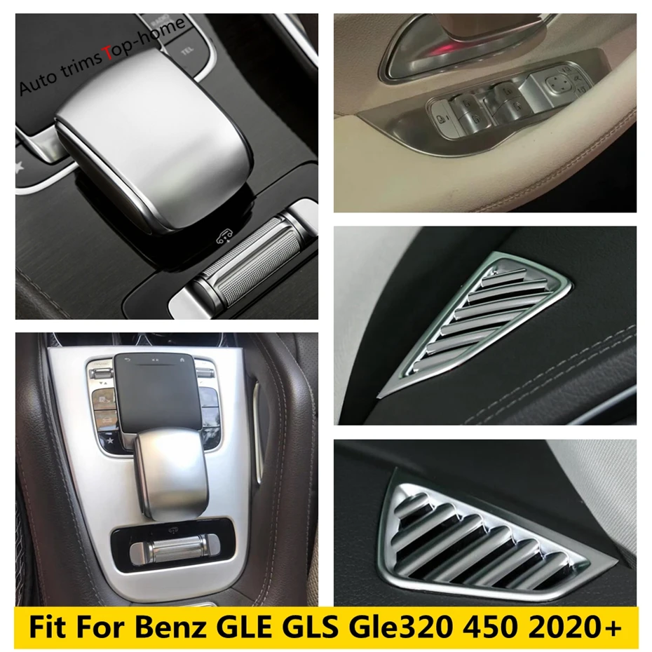 

For Mercedes-Benz GLE GLS Gle320 450 2020 2021 Gear Shift Panel Air AC Vent Window Lift Button Cover Trim ABS Matte Accessories