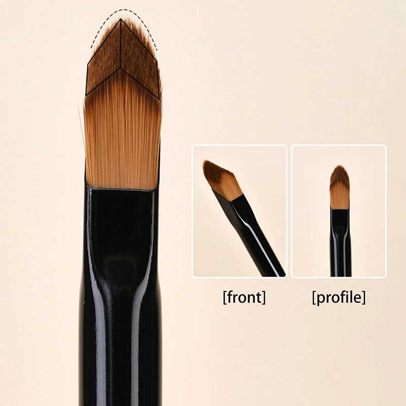 Angled Highlighter Brush Face Contour Foundation คอนซีลเลอร์แปรงลาดรูปร่างสังเคราะห์ผม Foundation แปรงแต่งหน้าปลายนิ้ว