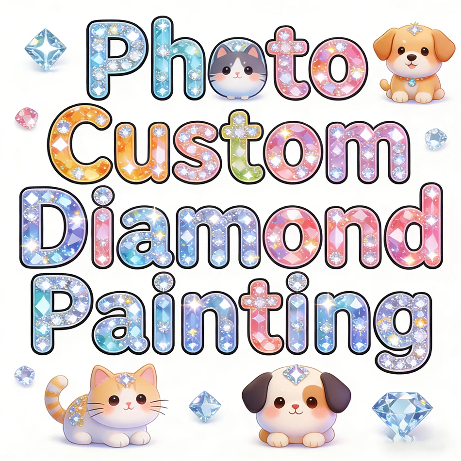 

RUOPOTY Diamond Painting Photo Custom Handmade pet commemorative hanging painting with diamonds Rhinestones 5D Diamond Art Kit