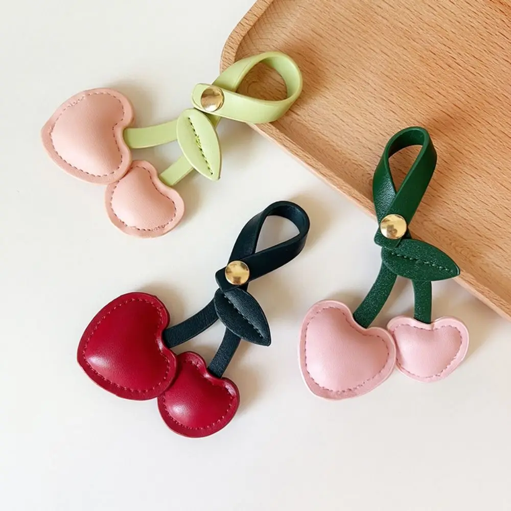 Peach Heart Cherry Key Chain Decoration Keychain Love Cherry Pendant Bag Decoration Keyring Bag Pendant Decorations Crafts