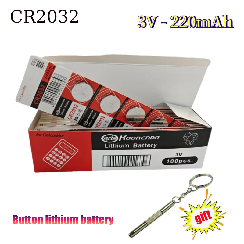 Button Battery 3V 220mAh Lithium Battery Suitable for Watches Calculators Toys Car Remote Controls Weight Scale CR2032 3V