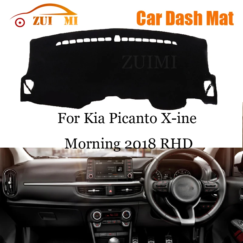 ZUIMI Dashboard Cover Dash Mat Dashmat For Kia Picanto X-ine Morning 2018 LHD RHD Dash Board Cover Pad Sun Shade