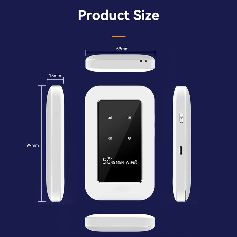 TIANJIE 4G LTE Router WiFi 6 Modem 300Mbps With SIM Card Slot Portable WiFi Hotspot 2100mAh Mobile WiFi Router Up to 32 User ﻿