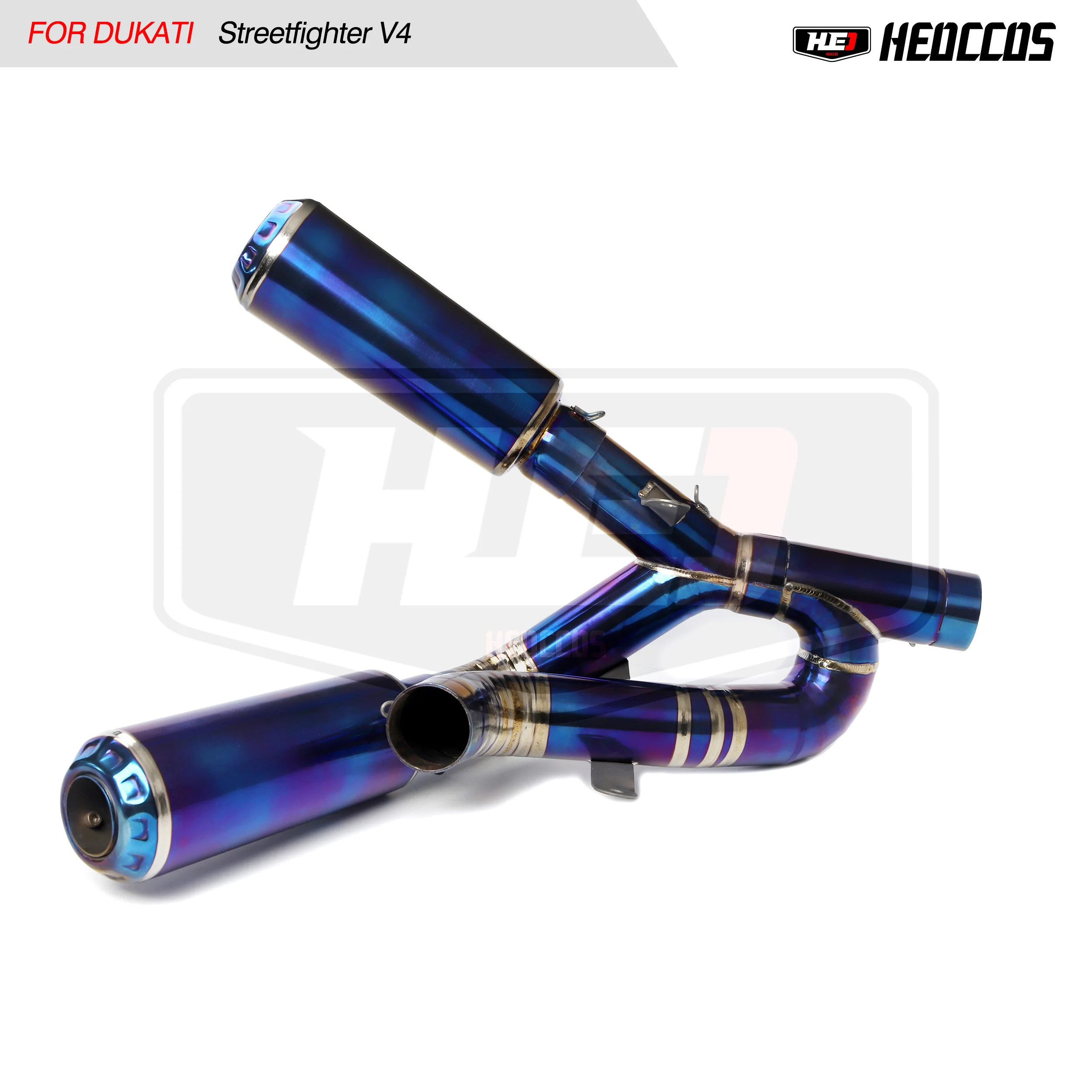 HEO Titanium alloy exhaust For Ducati Streetfighter V4 muffler tail section blued