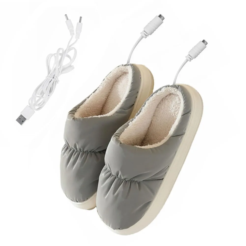 

Plush Heated Slippers Stay Warm and Comfortable in Cold Weather USB Rechargeable Foot Warmer for Men and Women