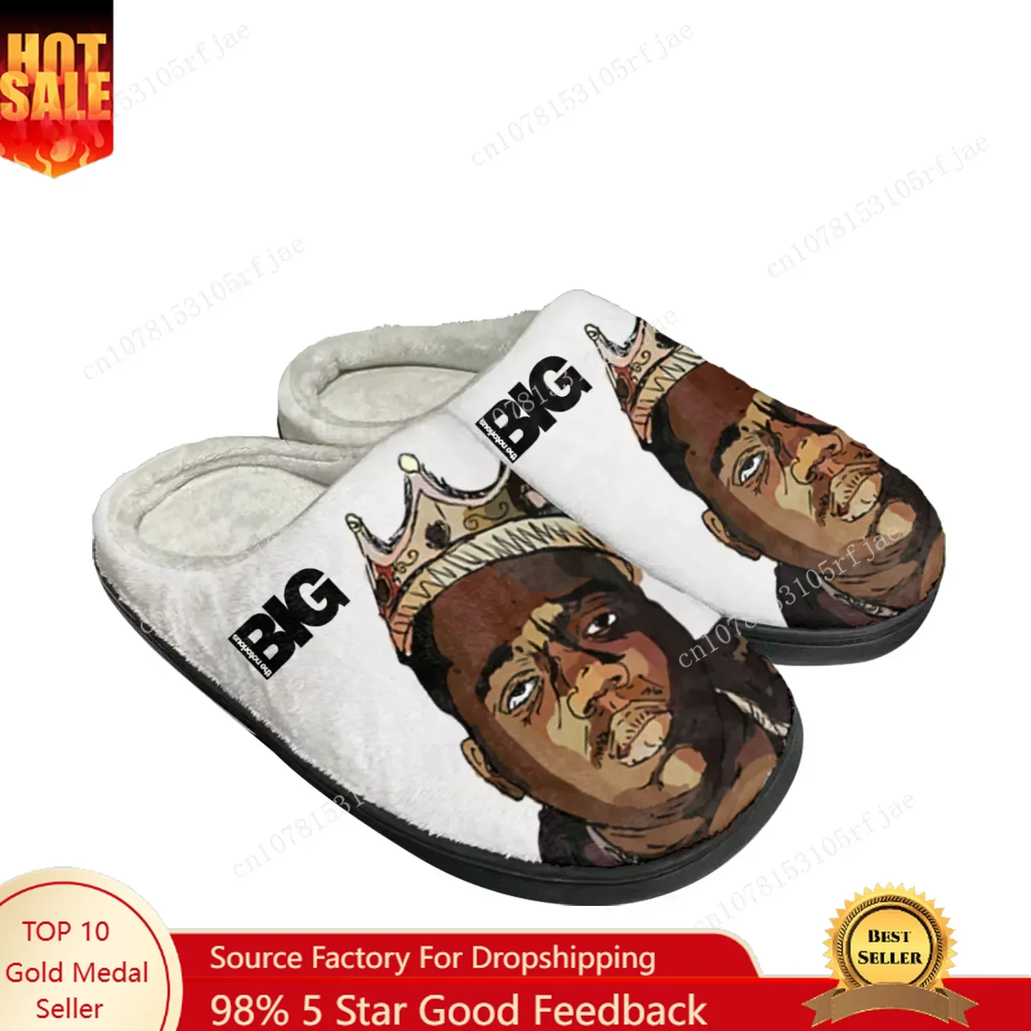 

The Notorious B.I.G Rapper Trends Home Cotton Custom Slippers Mens Womens Sandals Plush Bedroom Keep Warm Shoe Thermal Slipper