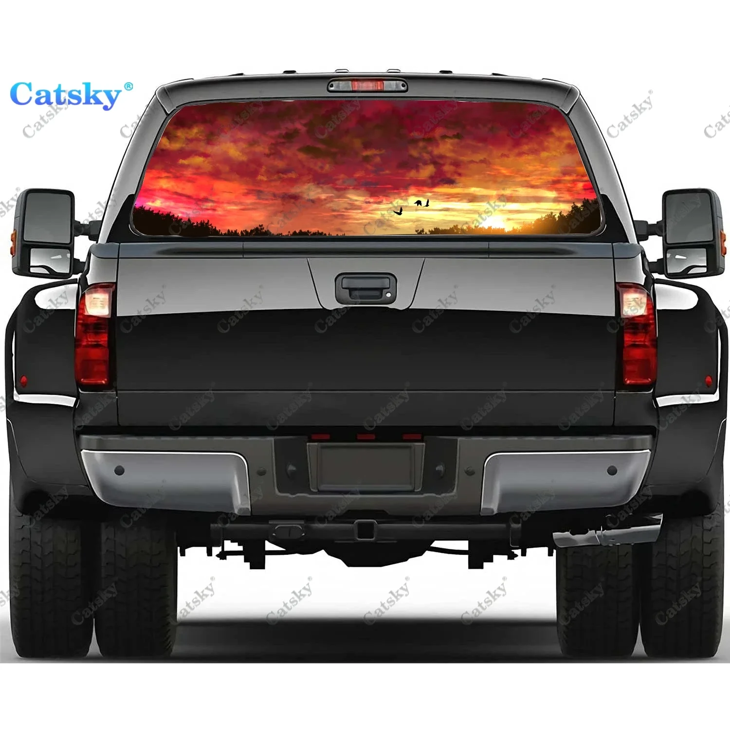 

Anime Sunset Rear Window Decals for Truck,Pickup Window Decal,Rear Window Tint Graphic Perforated Vinyl Truck Sticker
