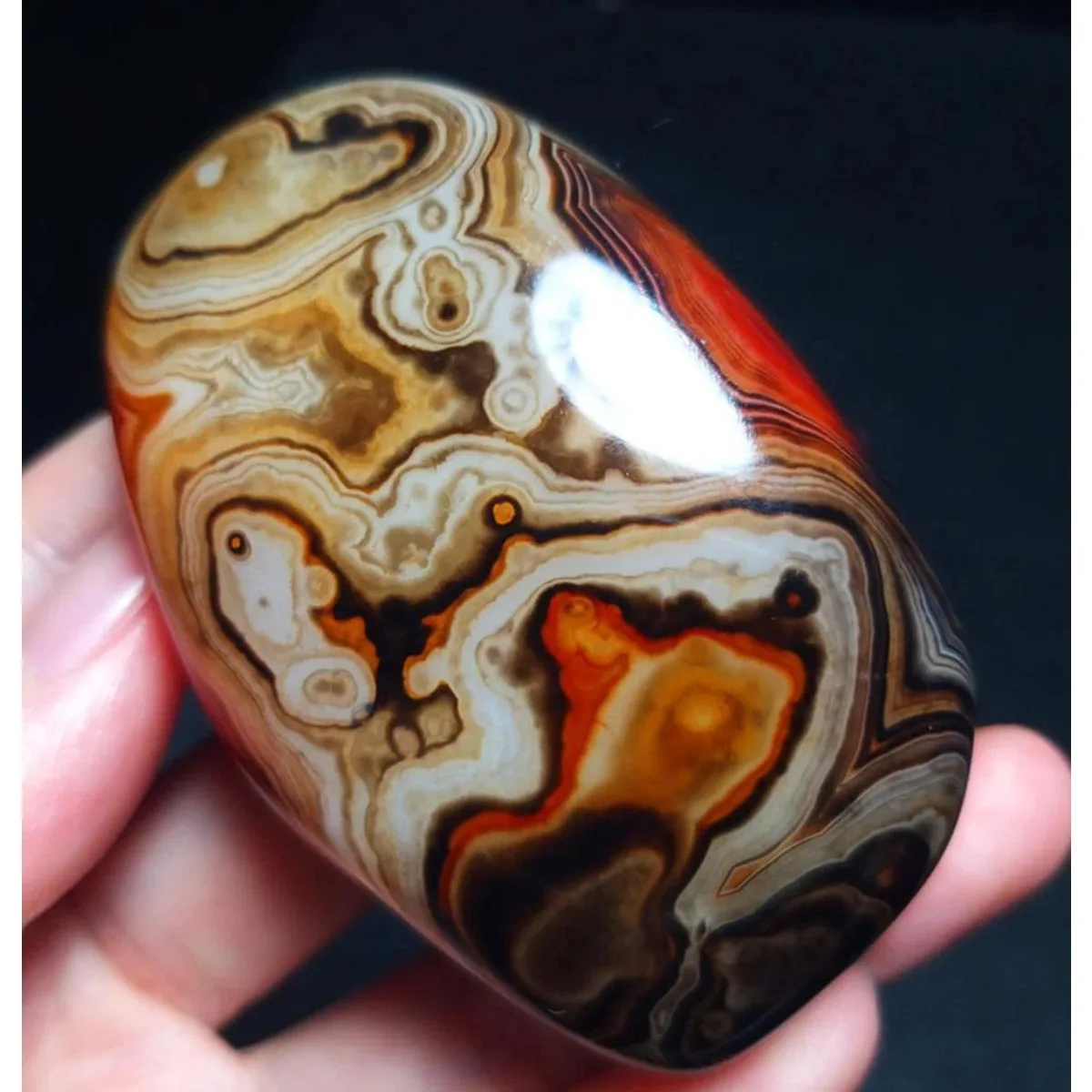 Vibrant Color Banded Agate Worry Stone, Gift Stone, Tumbled Polished, Jewelry Making, Natural Stone, Crystal Collection