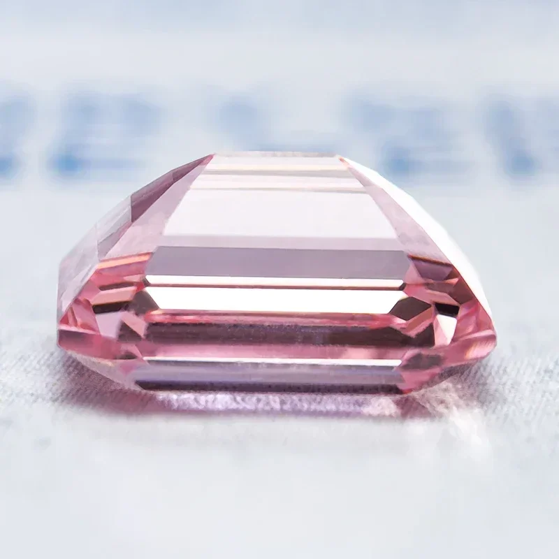 Lab Grown Padparadscha Red Lotus Color Emerald Cut Selectable AGL Certificate Gemstone Charms DIY Top Jewelry Making Materials