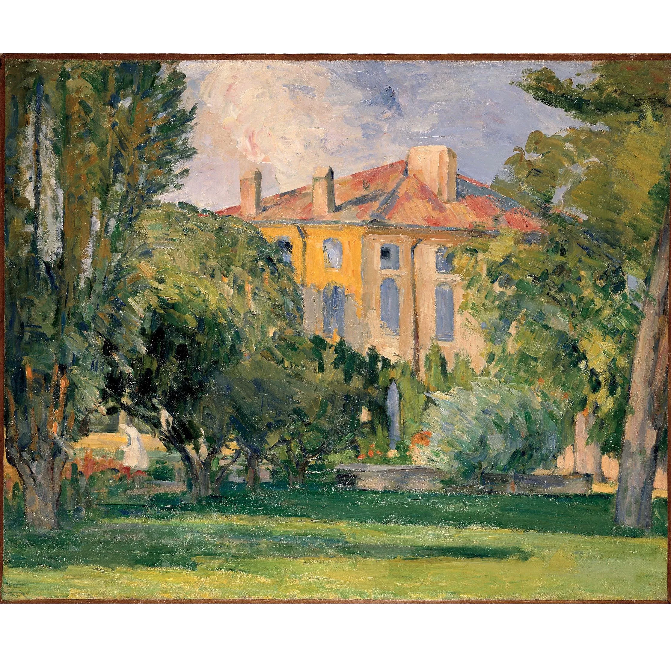 

Paul Cezanne artworks,The House of the Jas de Bouffan,Handmade famous painting replica,Landscape oil painting for living room