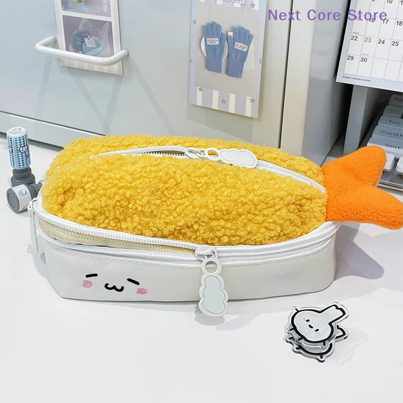 [NC]Fried Shrimp Pencil Case Stationery Box Female Elementary School Junior School Students Large-capacity Ins Wind High-value