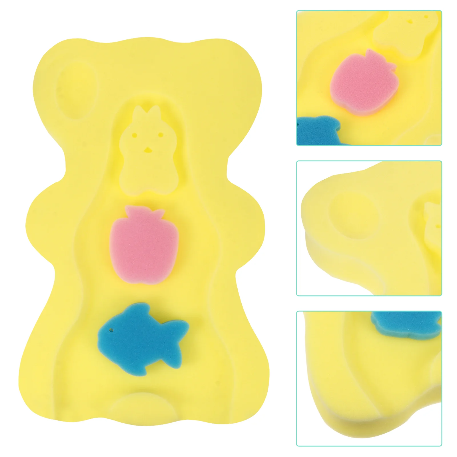 

Baby Bath Mat Sponge Infant Car Seat Skid Proof Bathing Bathtub Newborn Yellow Cushion