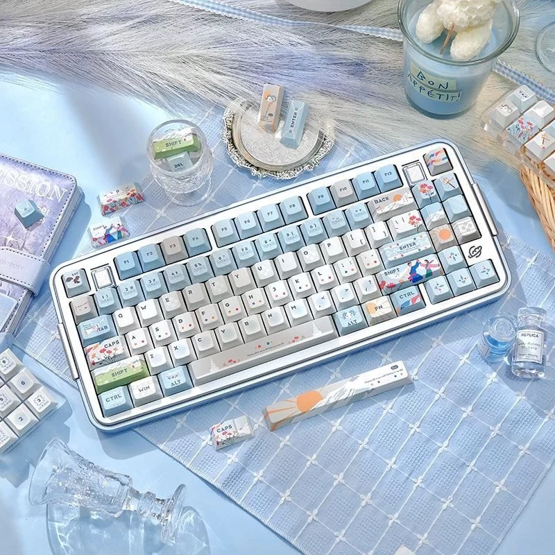 Custom Sacred Mountain Theme OEM Profile PBT Dye-Sub Keycaps, Unique High-End, Custom Mechanical Keyboard Keycaps Set