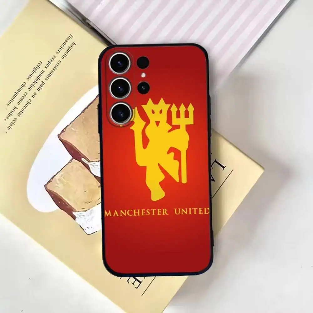 football M-manchester Phone Case For SamsungS25,24,21,22,23,30,Ultra,20,Plus,Fe,Lite,Note,10,9,Soft Black Cover - Image 2