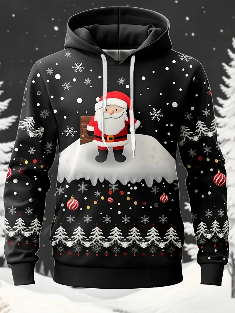 

Толстовки с Санта-Клаусом для мужчин и женщин, кошек, снеговиков, толстовка с 3D принтом, повседневные детские толстовки, топы, пуловеры, большие размеры с длинными рукавами