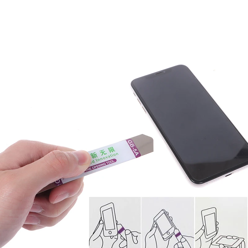 2/5 Piezas Espátula Metálica Plana con Hoja Suave, Palanca de Apertura para Reparación de Teléfonos 2
