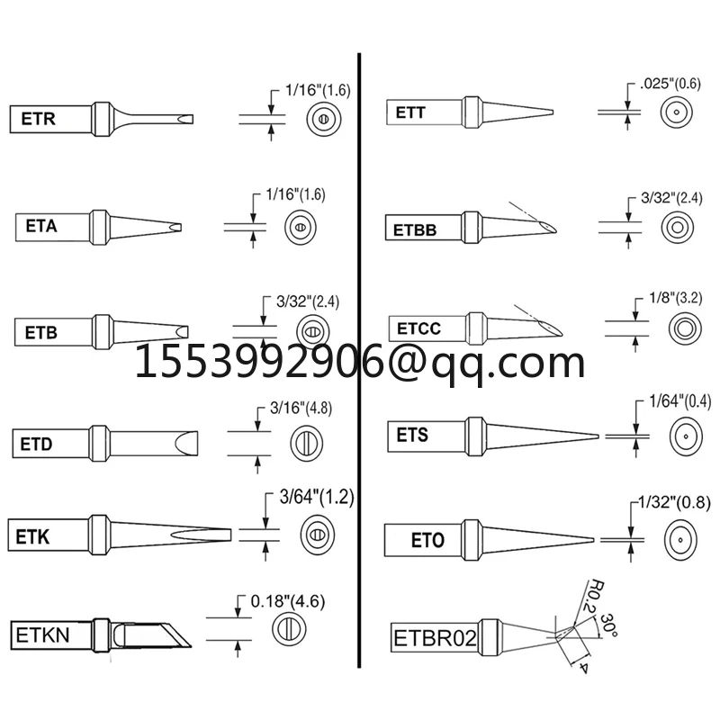 12Pcs Replacement Soldering Iron,ET Tips for Weller WE1010NA WES51 WESD51 PES51 WEP70 Soldering Tips