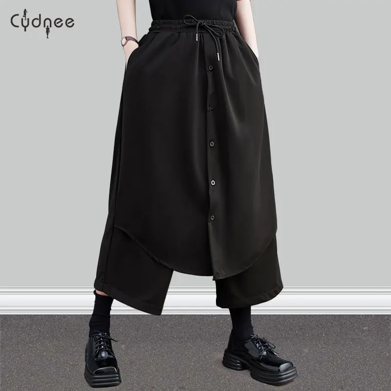 Women Palazzo Wide Leg High Waist Casual Stretch Loose Lounge Harem Pant Drawsrting Plus Size Slacks Jogger Capris Trousers