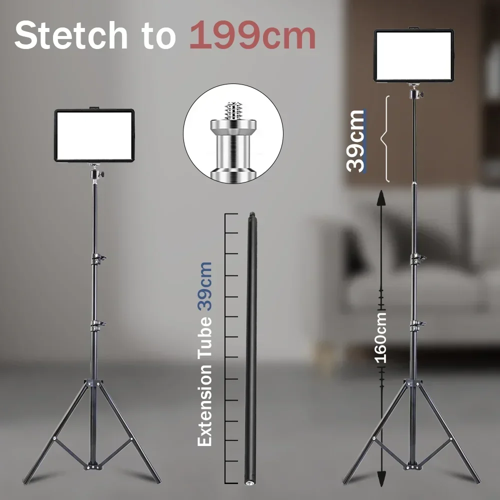 UEGOGO 1.6m Phone Tripod Kit 160cm Portable Tripod for Smartphone Mirrorless Camera Action with Phone Clip 1/4'' Screw