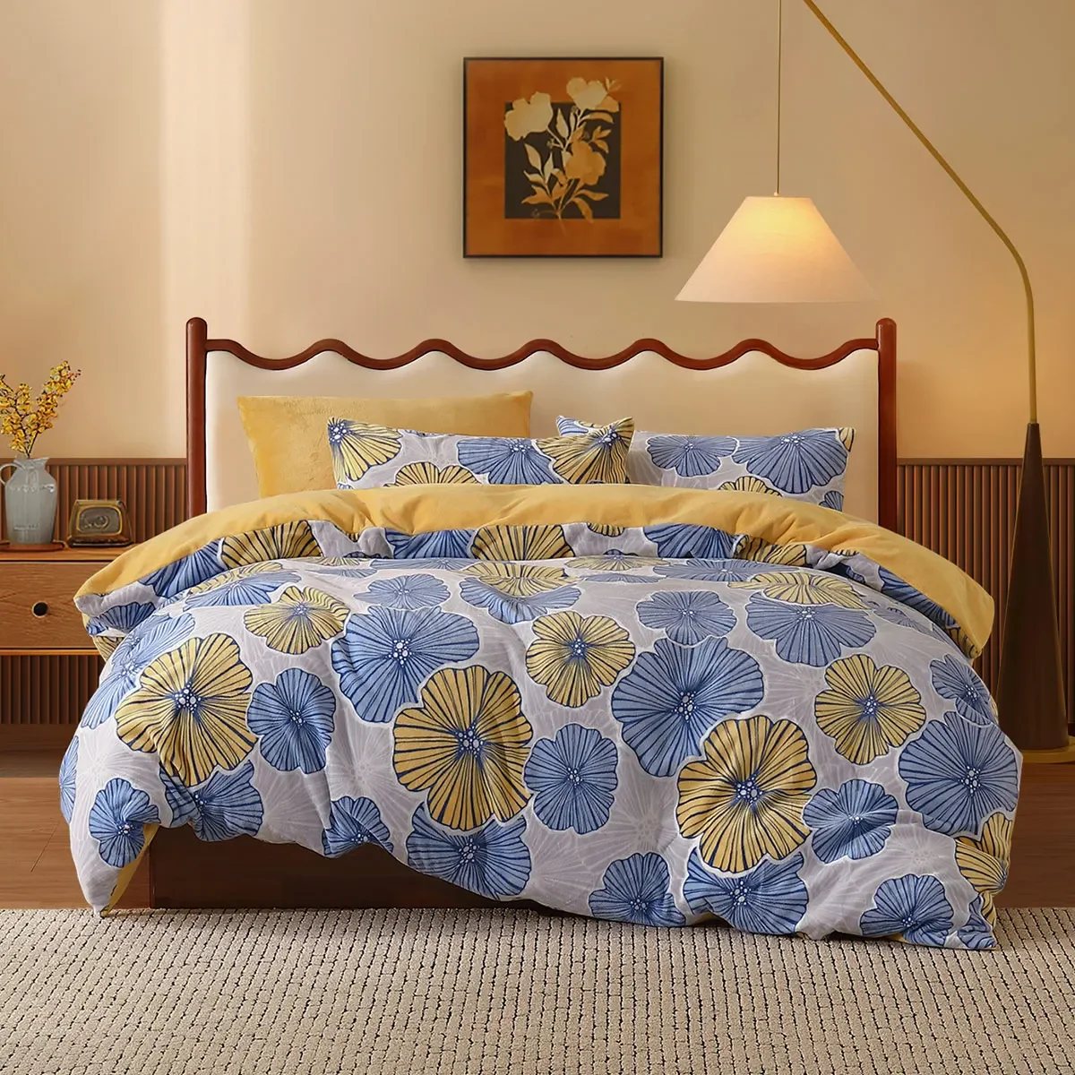 

Milk fleece quilt cover single piece antistatic quilt cover warm autumn and winter printing quilt cover bedding