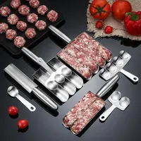 New 304 Stainless Steel Meatball Maker with Spatula Fish Ball Shrimp Paste Mold Rice Digging Spoon Kitchen Tool for Home Use