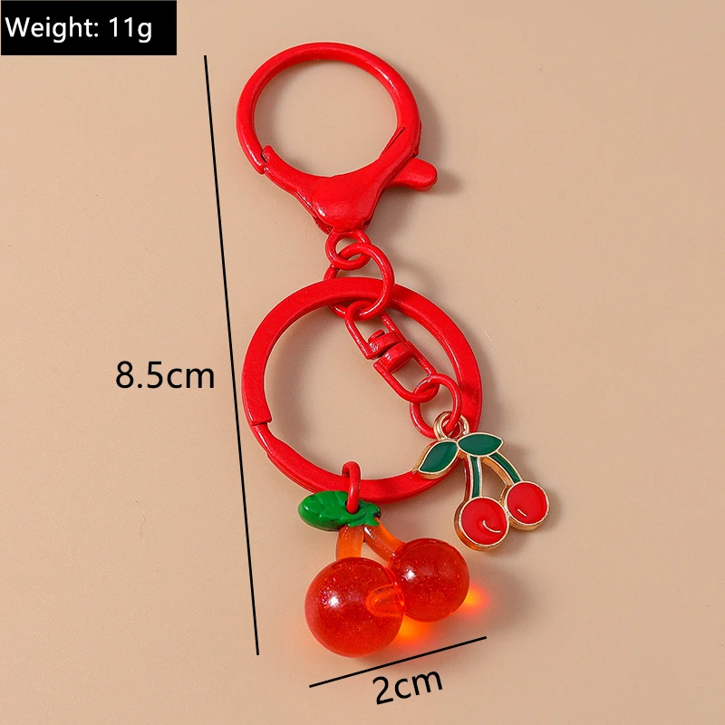Modische Frucht-Kirsch-Schlüsselanhänger, Emaille-Herzanhänger, Schlüsselringe für Damen und Herren, Autoschlüssel, Handtaschen-Schlüsselanhänger, Accessoires, DIY-Geschenke – Detail 14