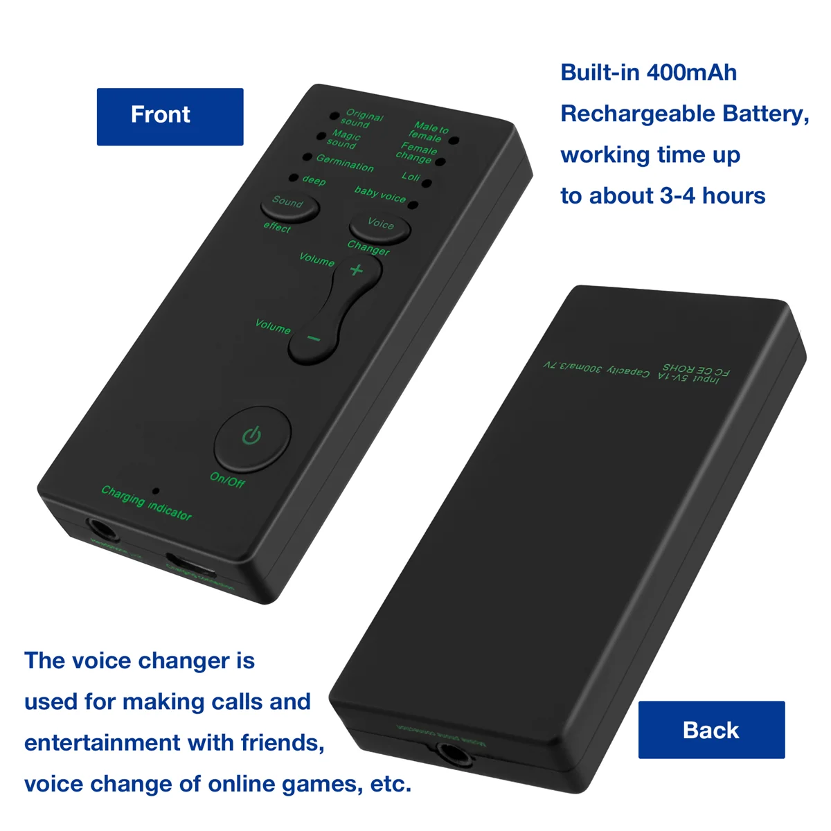 BNGF-Voice Changer 7 Different Sound Changes Device for Computer Laptop Mobile Phone