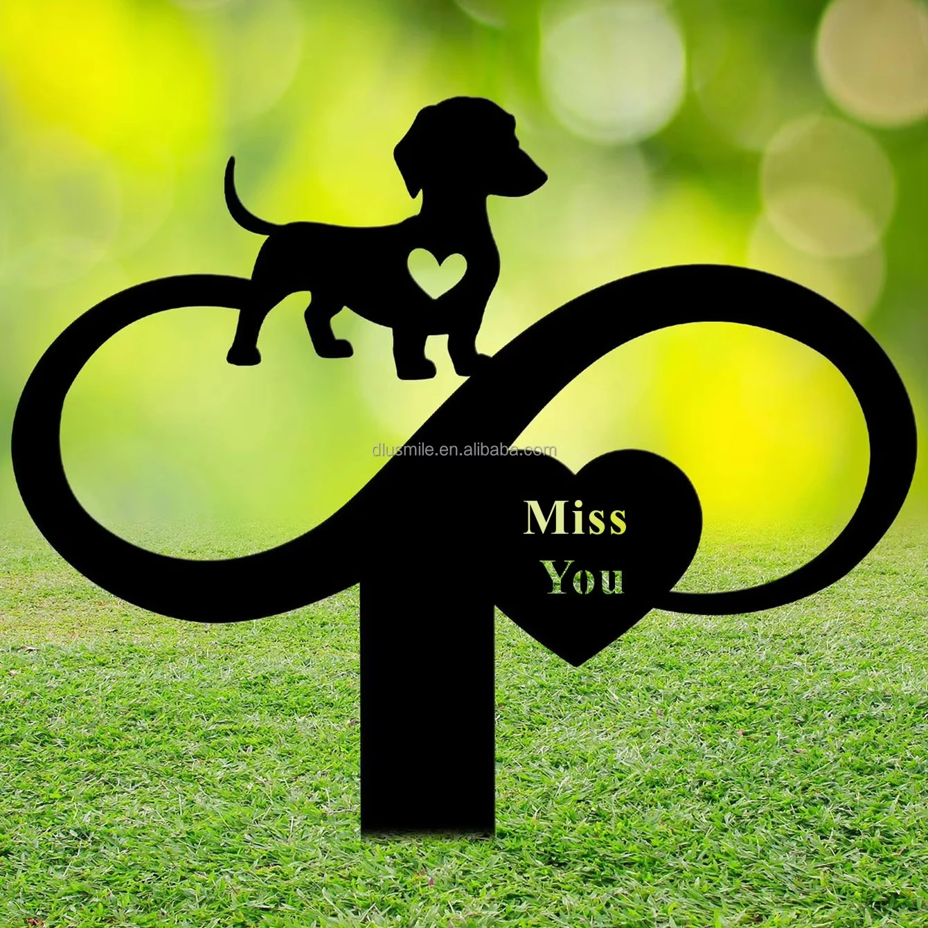 

Pet Commemorative Gift Courtyard Floor Signboard Pet Memorial Plaque Silhouette Portrait of cat and Dog Floor Garden Decoration