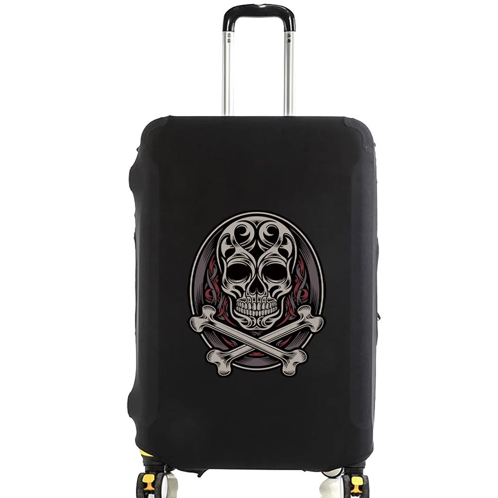 Fashion Unisex Luggage Case Suitcase Protective Cover Skull Pattern Travel Elastic Luggage Dust Cover Apply 18-32 Suitcase