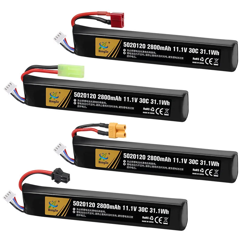 Batterie Fuchsia 3S pour odorà eau, 11.1V, 2800mAh, 5020120 T/petite prise Tamiya pour Airsoft BB, jouets électriques, pièces de pistolets