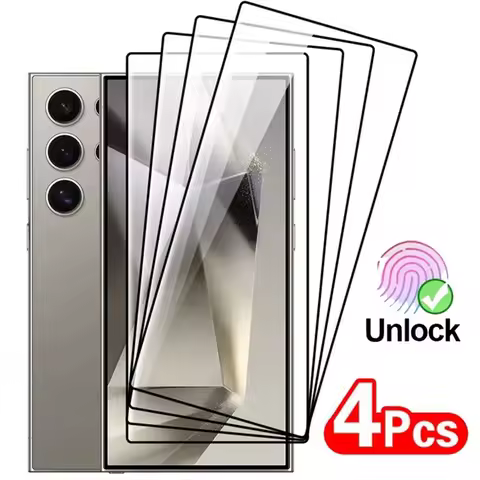 1-4PCS Tempered Glass For Samsung S24 S25 Ultra S23 S22 S21 FE A25 A16 A15 A14 A13 A55 5G A54 A53 A52 A35 A33 Screen Protectors