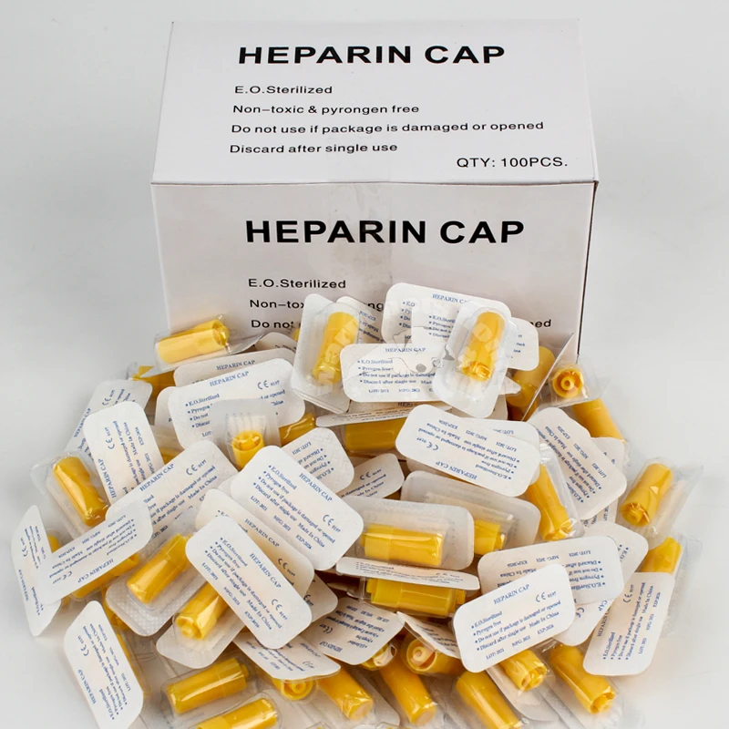100pcs Heparin Cap IV Cannula Catheter Heparin Caps for Animals Dog Cat Veterinary Medical Consumables
