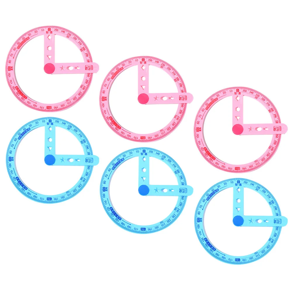 Lot de règles multifonctions en plastique, 6 pièces, rapporteur 360, en vrac, pour mesurer les irritations, cercle créatif