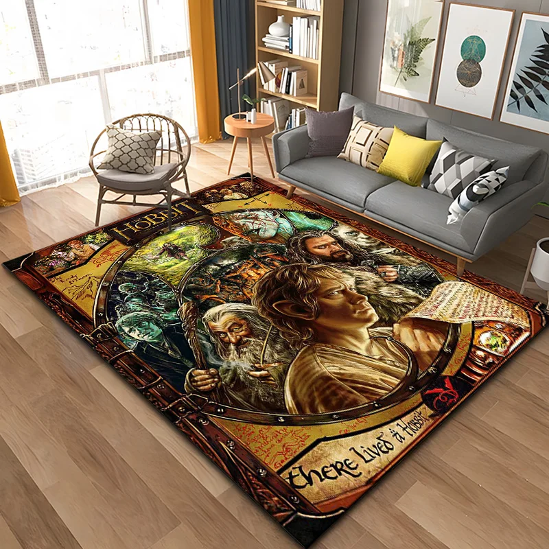 15 Size L-Lord of The Rings Printed Carpet Yoga Mat Room Decor Carpets for Living Room Non -slip Carpet Area Rug Birthday Gift