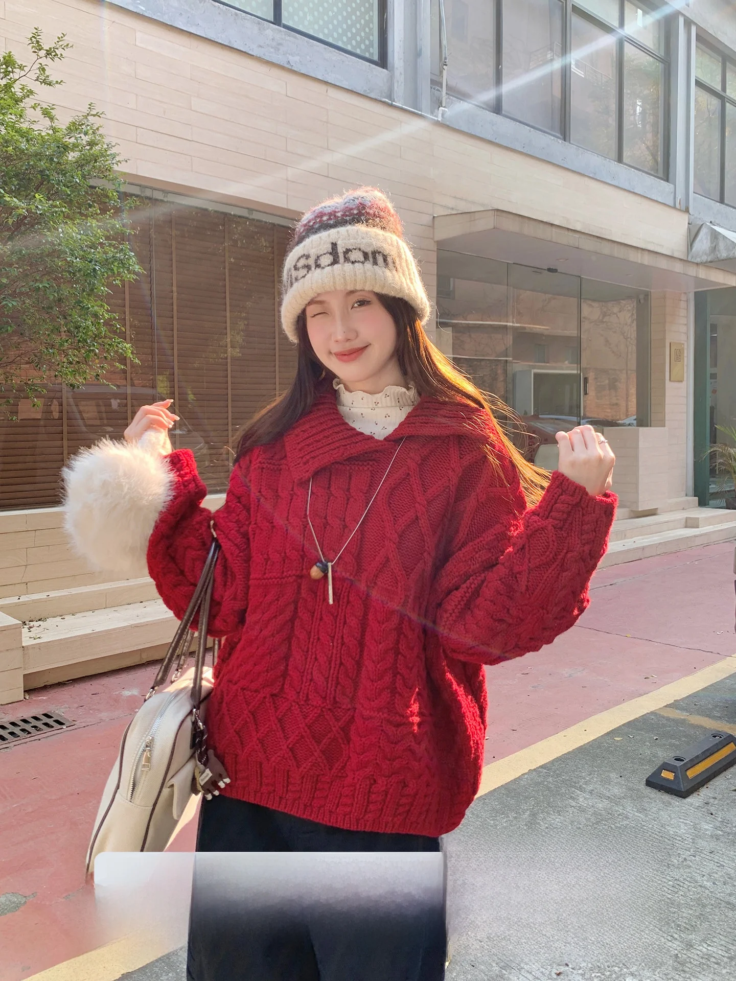 

High Ne Knitted Sweater Women's Casual Loose Sle Cross Year Aosphere Feeling Cheese Rabbit Brand Winter Faion Top