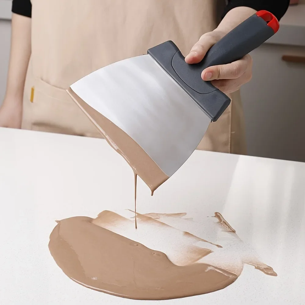 

Stainless Steel Chocolate Shovel Large Size PP Handle Chocolate Tempering Scraper High Hardness Chocolate Spatula Candy