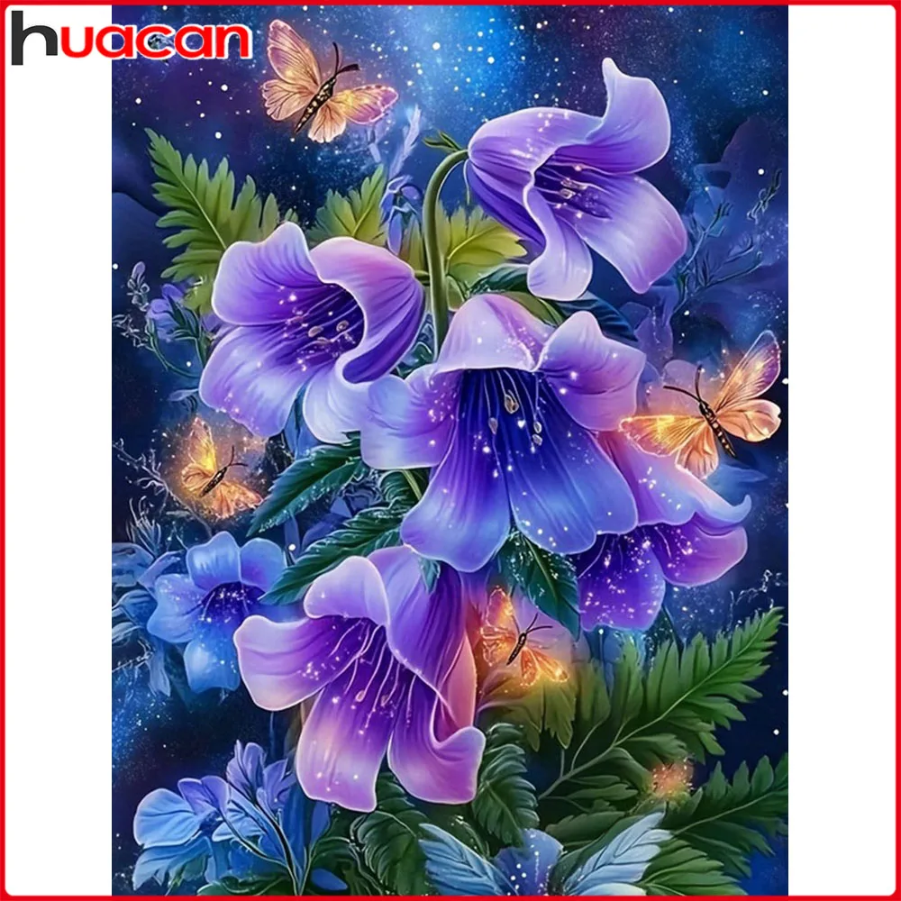 Huacan Diamantgemälde Morning Glory Diamantmosaik Blume Neue Kollektion 2025, Bild von Strasssteinen