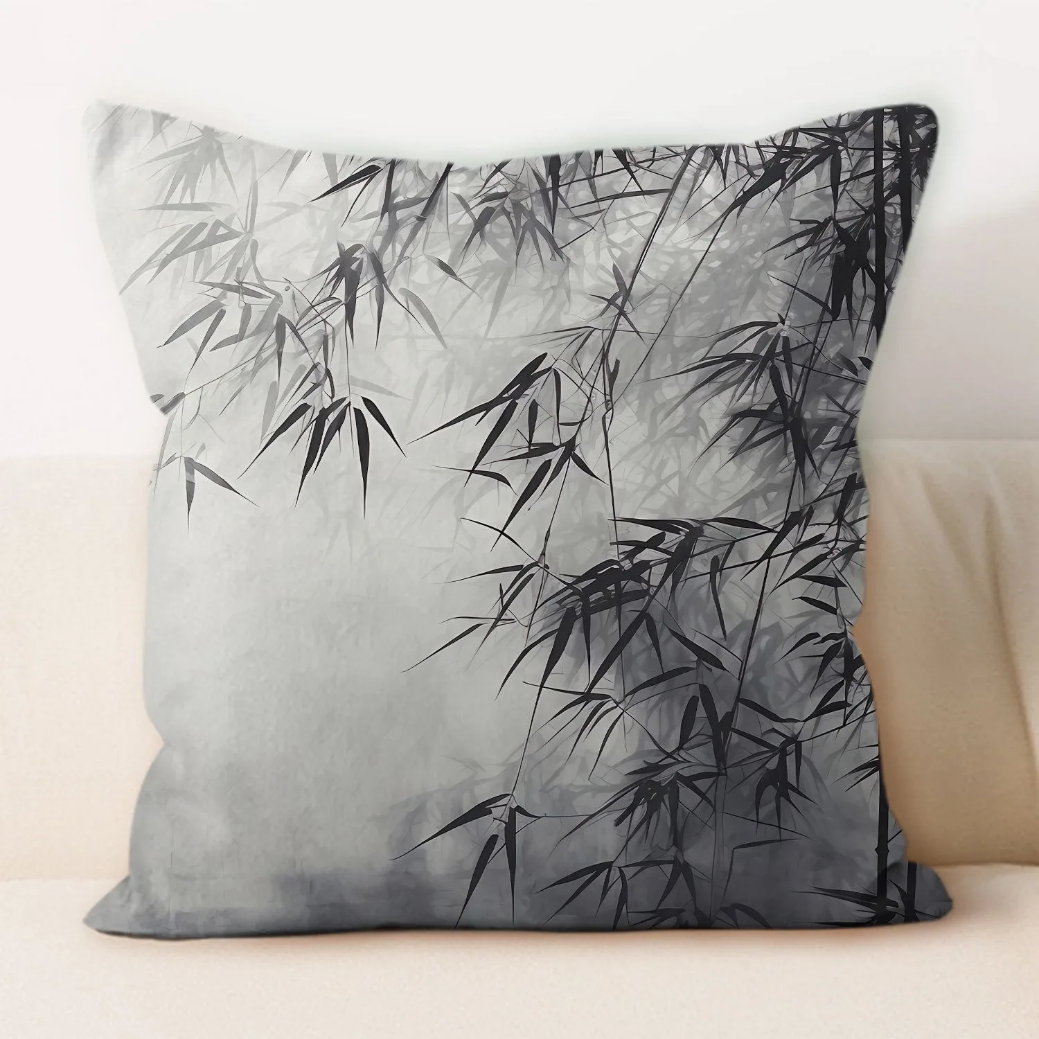 

Traditional Chinese ink and bamboo pillowcase, suitable for home sofa decoration, living room, dormitory