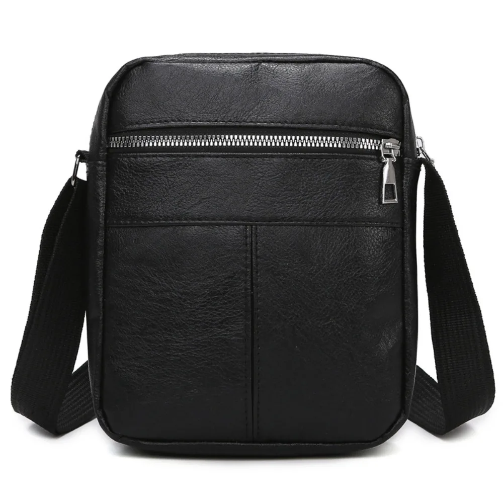 

Fashion PU Leather Men Messenger Bags Waterproof Black Men's Sling Bag Large Capacity Handbag Outdoor