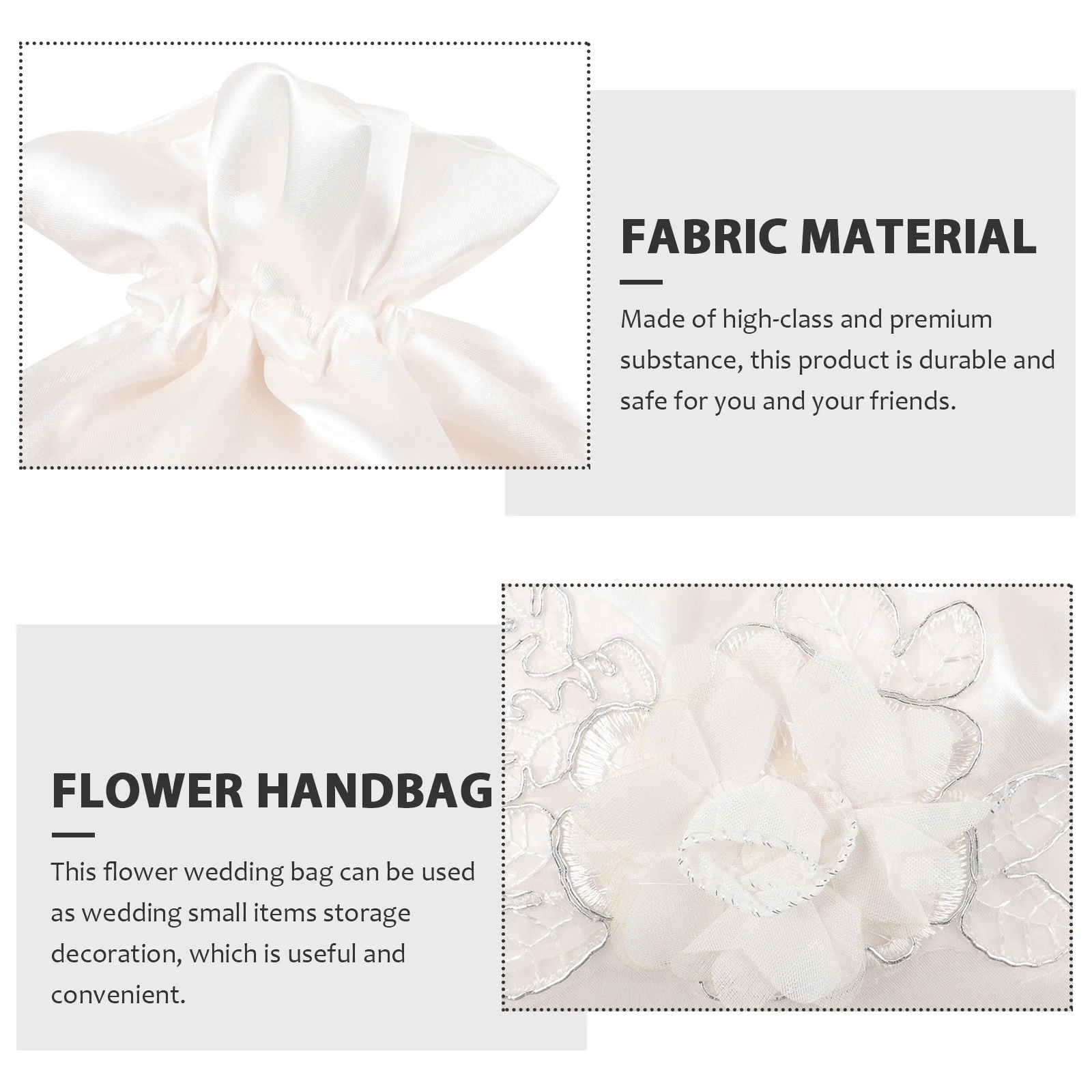 Purse Bridal Flower Bag Dinner Party White Gift Fabric Bride Wedding Accessories