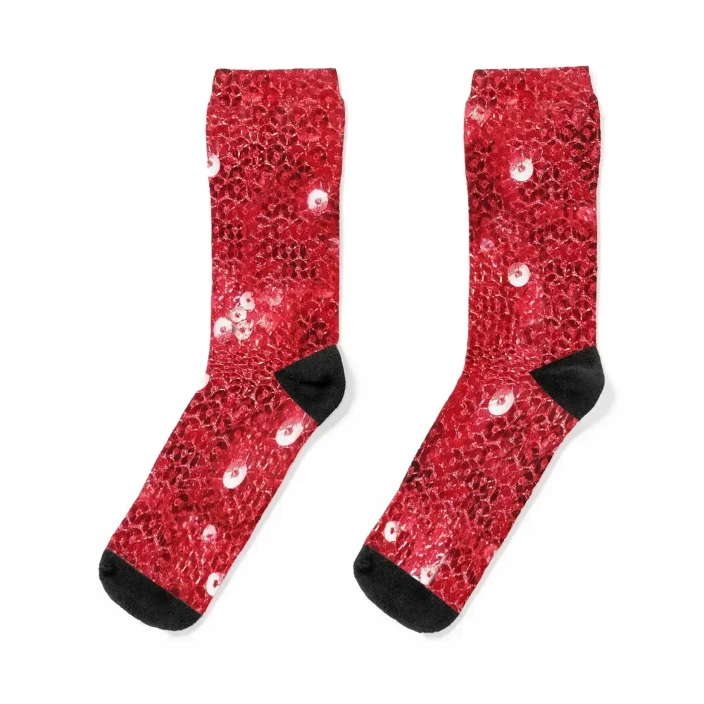 Festive Red Sequins Socks halloween designer christmas gift funny gift Socks Women's Men's