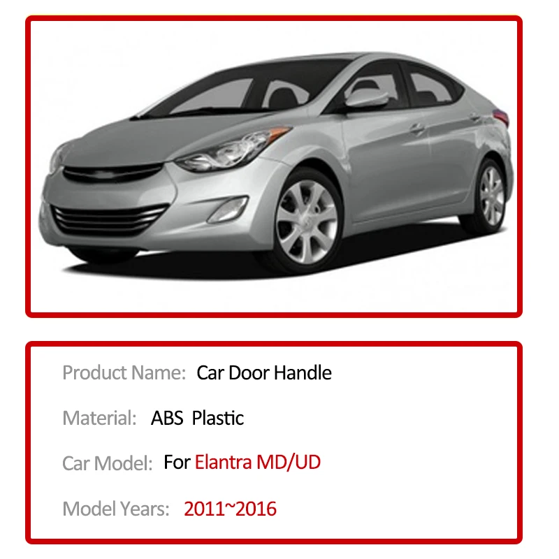 For Hyundai Elantra MK5 MD UD 2011~2016 2015 Chrome Door Handle Covers Stickers Auto Exterior Scratch Resistant Car Accessories