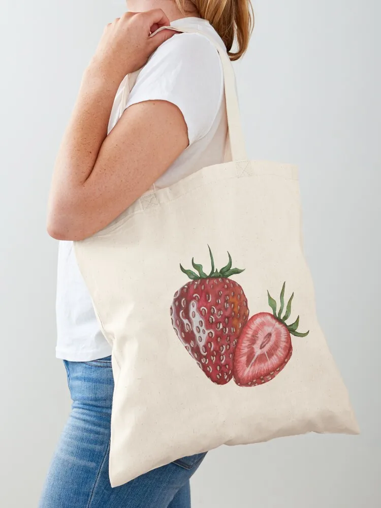 

Sassy Strawberry Tote Bag large size bags Women's shopper bag supermarket folding bag free delivery bags