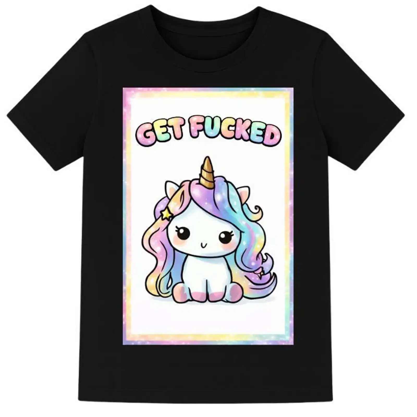 Funny Cute But Rude Pastel Rainbow Kawaii Unicorn T Shirt Sassy Adult Swear Word Humor Casual Top vintage Washed Stylish