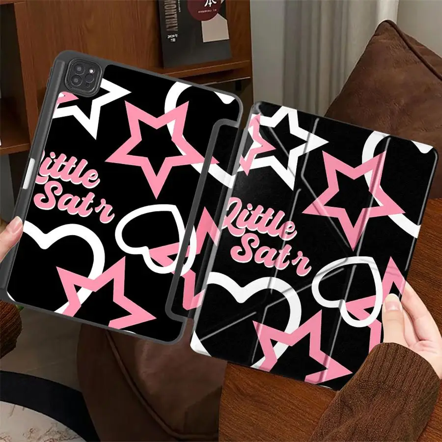 Holder Cover Tablet Case For iPad Air 4 5 M3 M2 M4 11inch Mini 6 7 Pro 2025 Pro 11th 10th 9th 8th 7th 12.9inch Cute Five-pointed