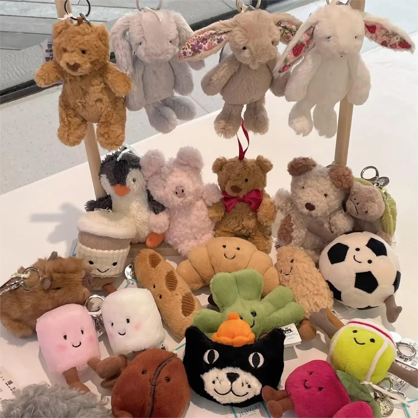 2027 Marshmallow, star, Turtle, penguin, cherry, croissant, tea bag, peanut plush keychain, plush toy perfect as christmas gift