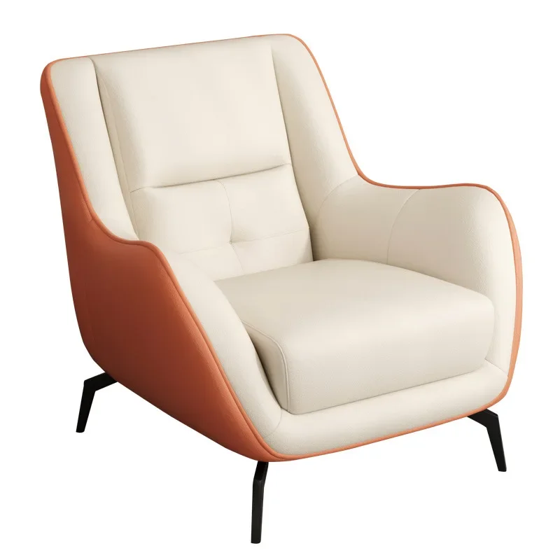

Single sofa chair Small apartment Lazy living room Balcony Leisure chair Designer Tiger stool Leather boss chair