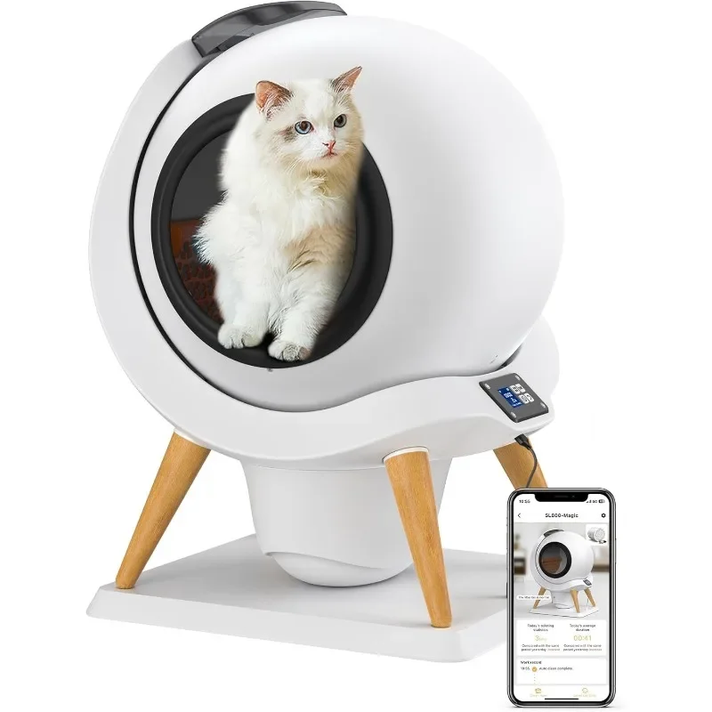 HoneyGuaridan automatic cleaning cat litter box APP control multiple cat health monitoring anti-pinch deodorization design